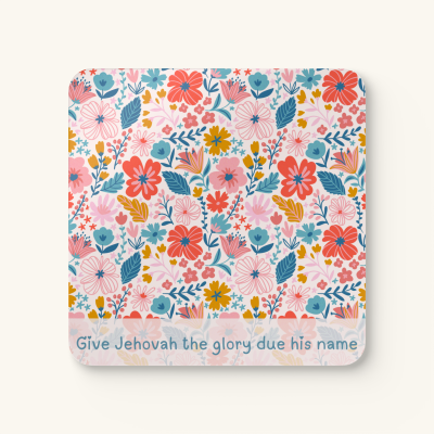 Pink Blue Floral Drinks Coasters - Year Text 2025 - Image 2