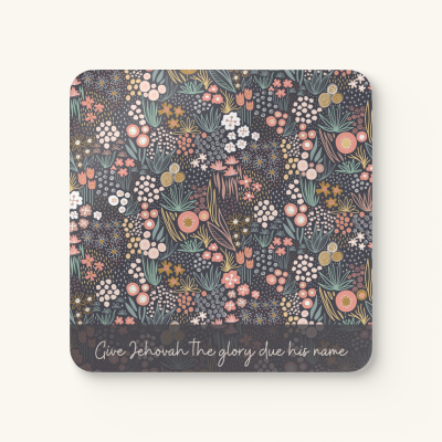 Green Pink Floral Drinks Coasters - Year Text 2025 - Image 2