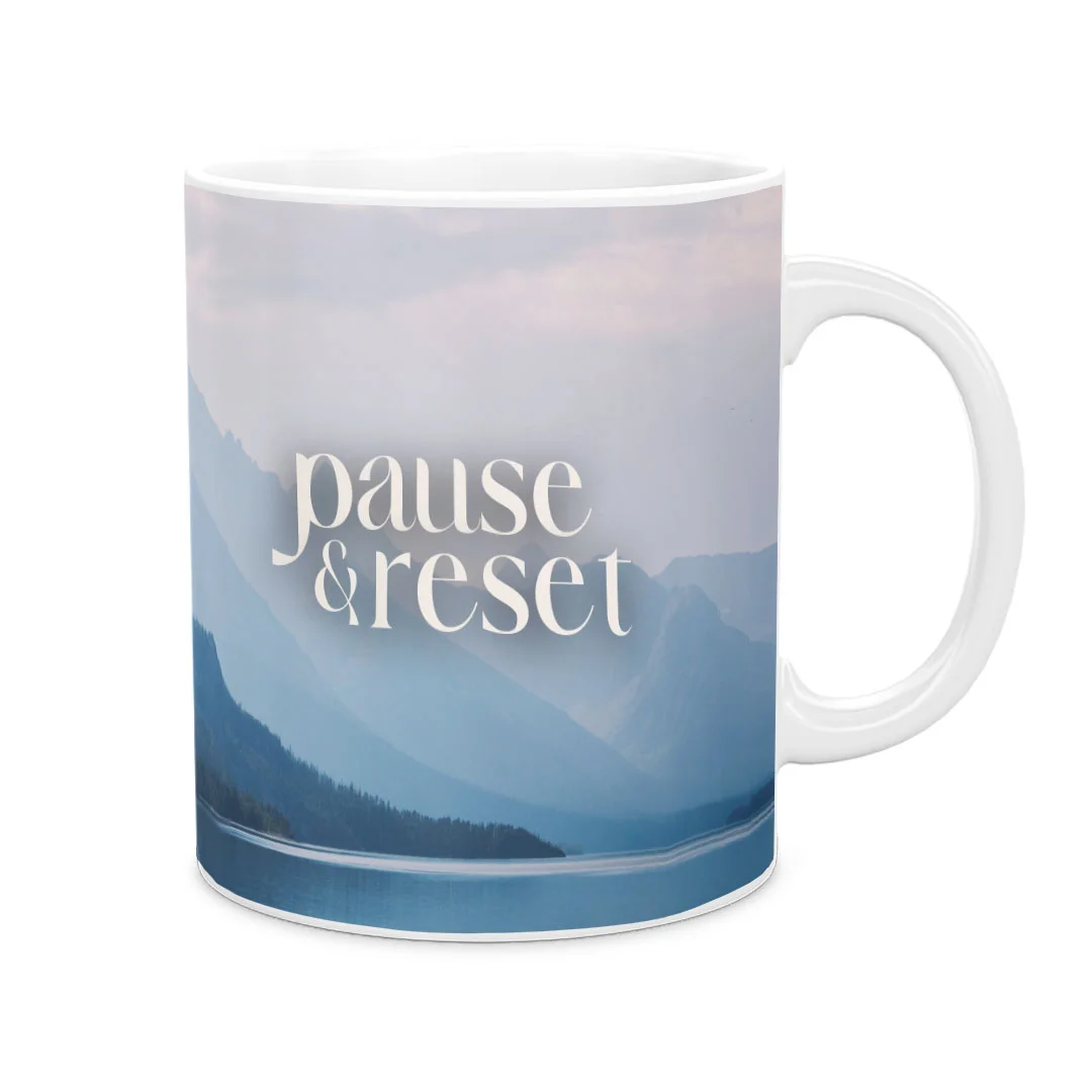 Pause and Reset Mountain Mug