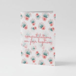 Congratulations on Your Baptism A6 Floral Heart Greeting Card