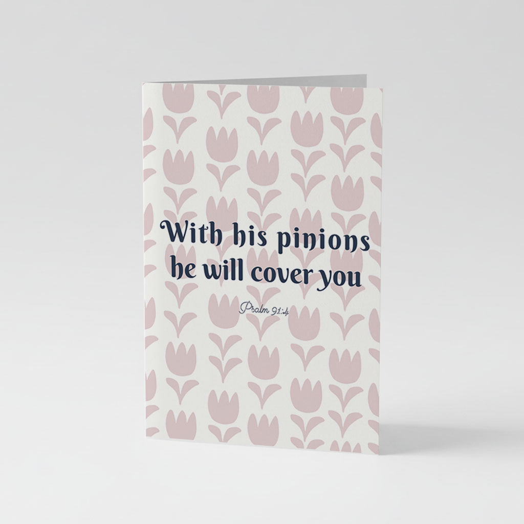 With His Pinions He Will Cover You Card