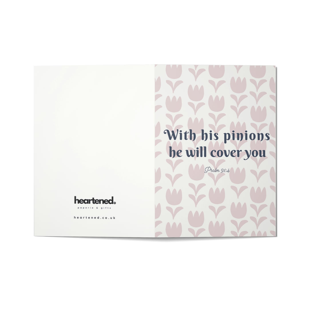 With His Pinions He Will Cover You Card