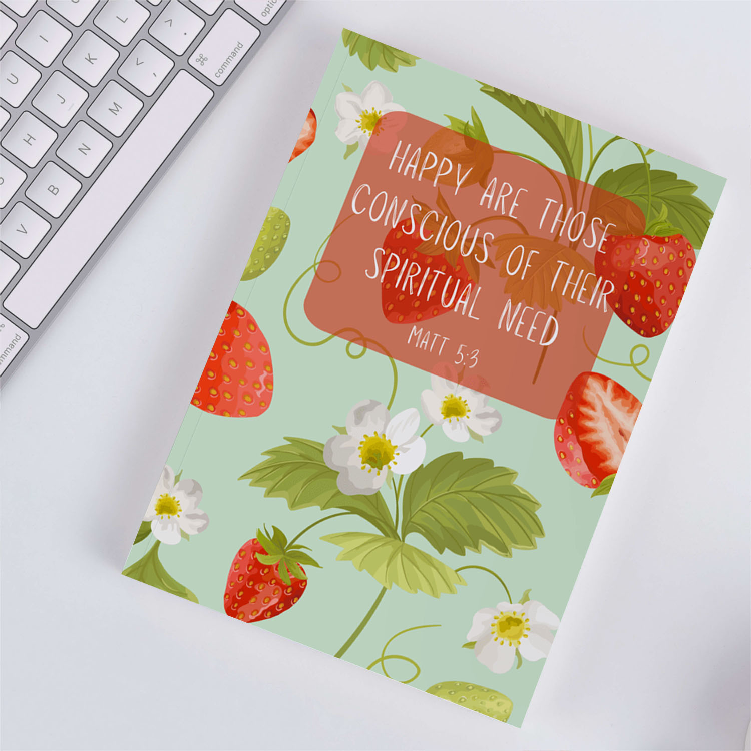 Happy Are Those Conscious of Their Spiritual Need 2026 Strawberry Notebook