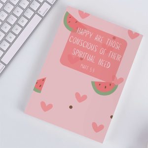 Happy Are Those Conscious of Their Spiritual Need, 2026, Pink Watermelon Notebook