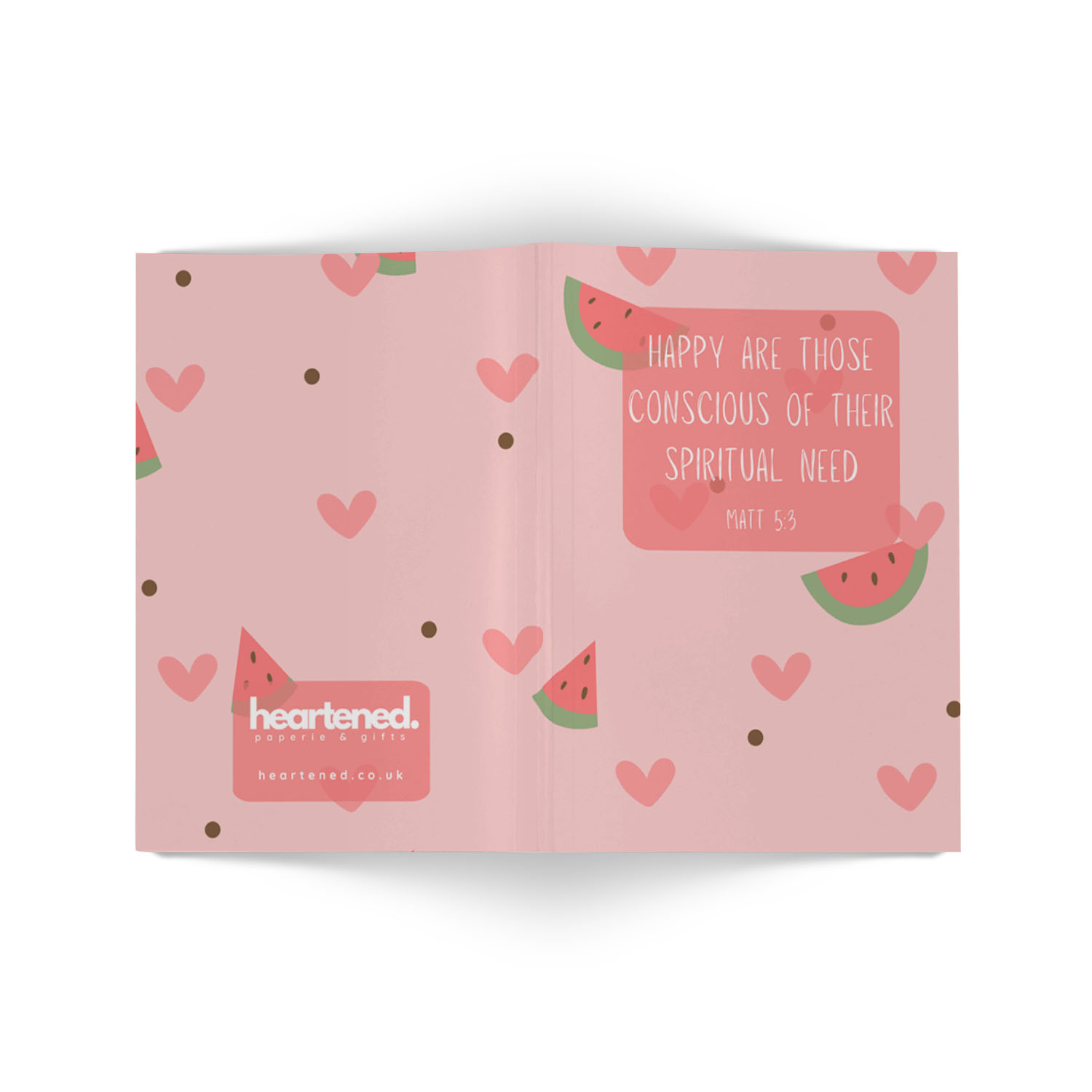 Happy Are Those Conscious of Their Spiritual Need, 2026, Pink Watermelon Notebook