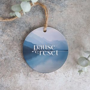 Pause and Reset Ceramic Hanging Decoration With Gift Box