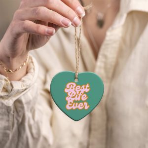 Best Life Ever Ceramic Heart Decoration With Gift Box