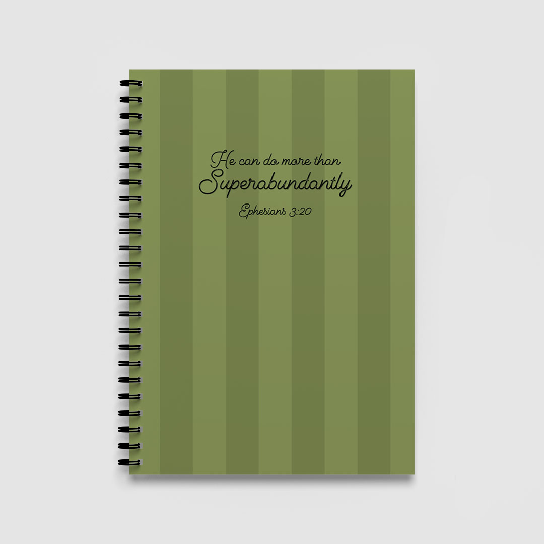 He Can Do More Than Superabundantly A5 Spiral Bound Notebook