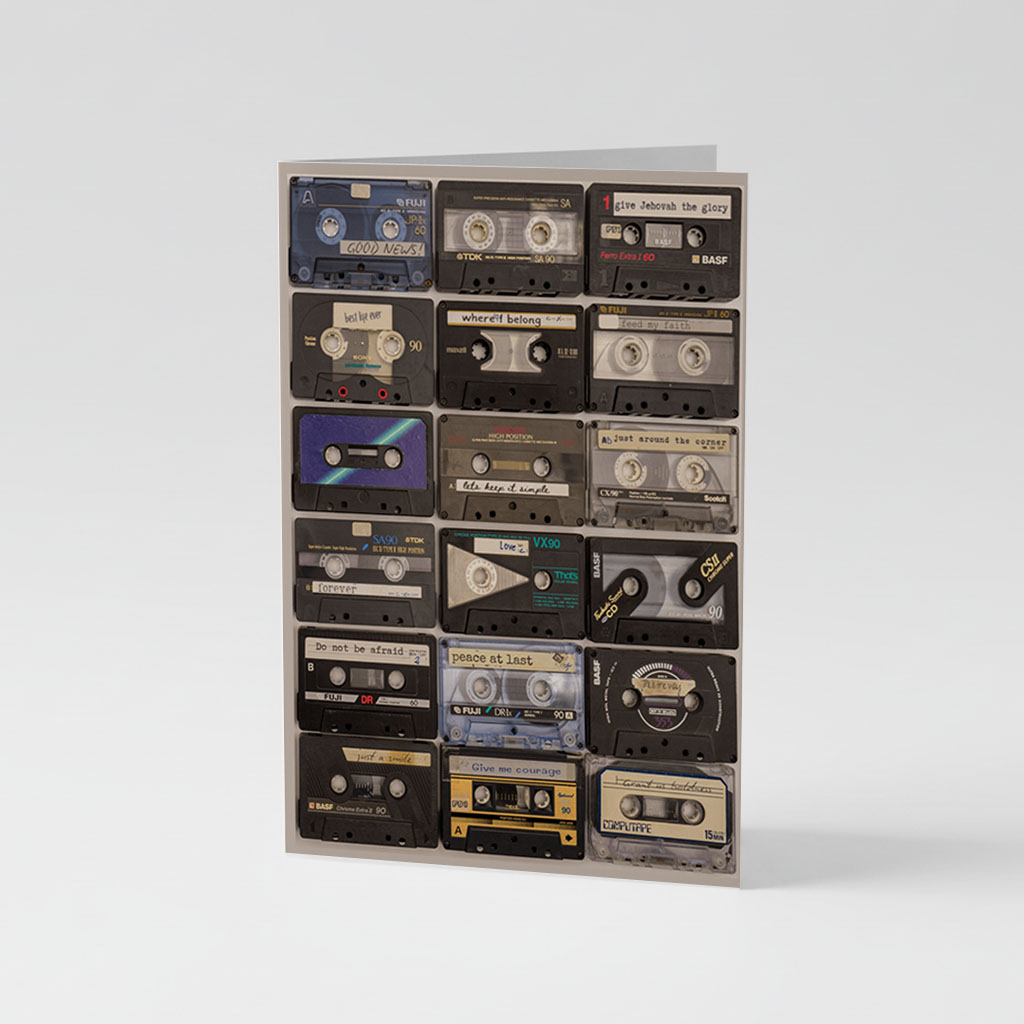 Retro Cassette Tape Original Song Titles Card