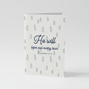 He Will Wipe Out Every Tear Christian Sympathy Comfort A6 Card