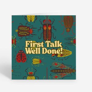 First Talk Well Done Card Square 6x6 Beetle Illustration Card