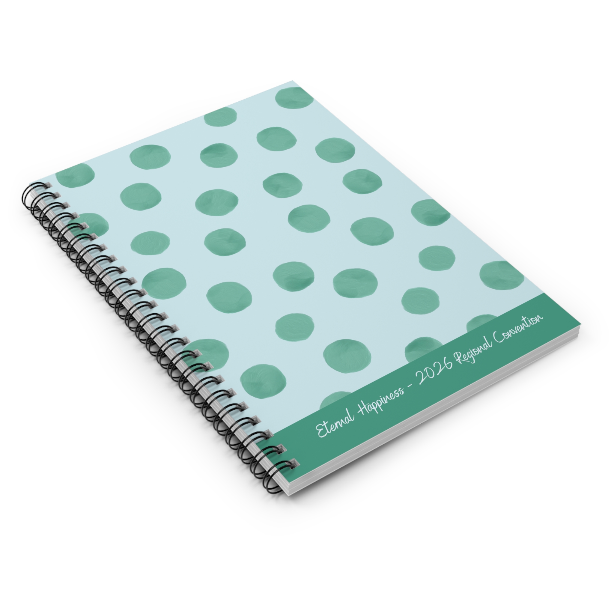Eternal Happiness 2026 Spiral Bound Soft Green Polka Dot Notebook - Image 5