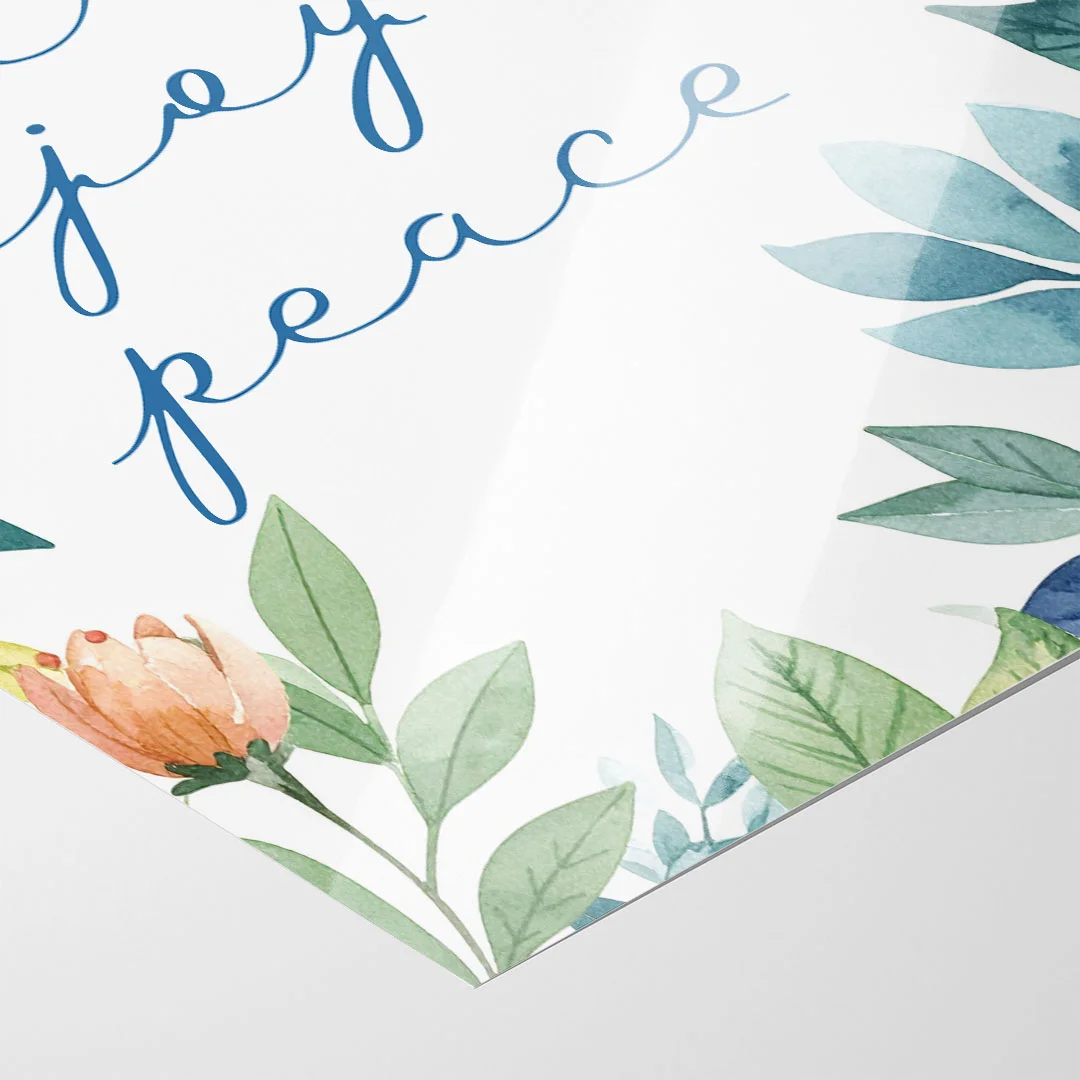Love Joy Peace Floral Christian Wall Art, Print