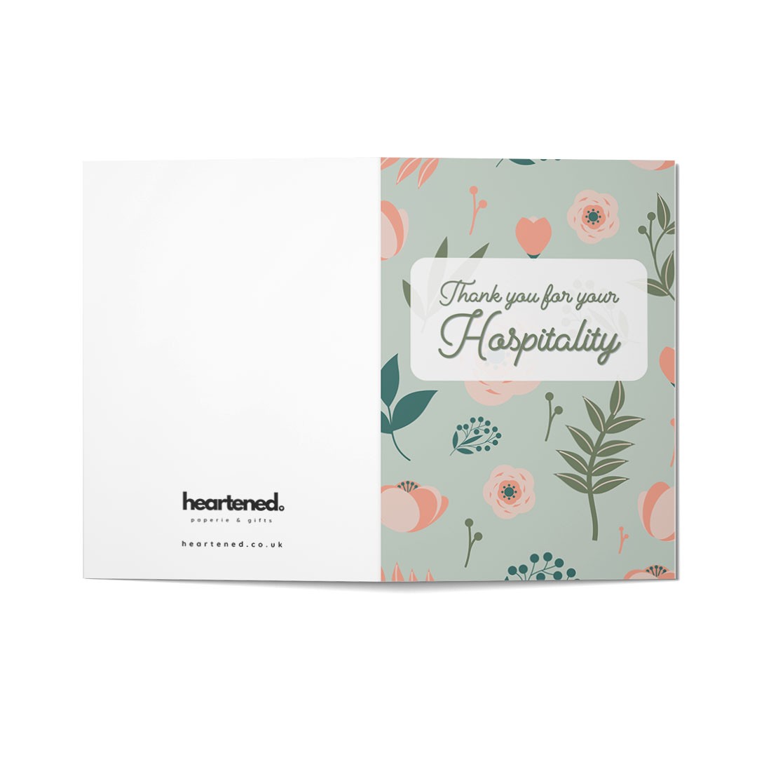 Thank You For Your Hospitality, Floral Card - Image 2