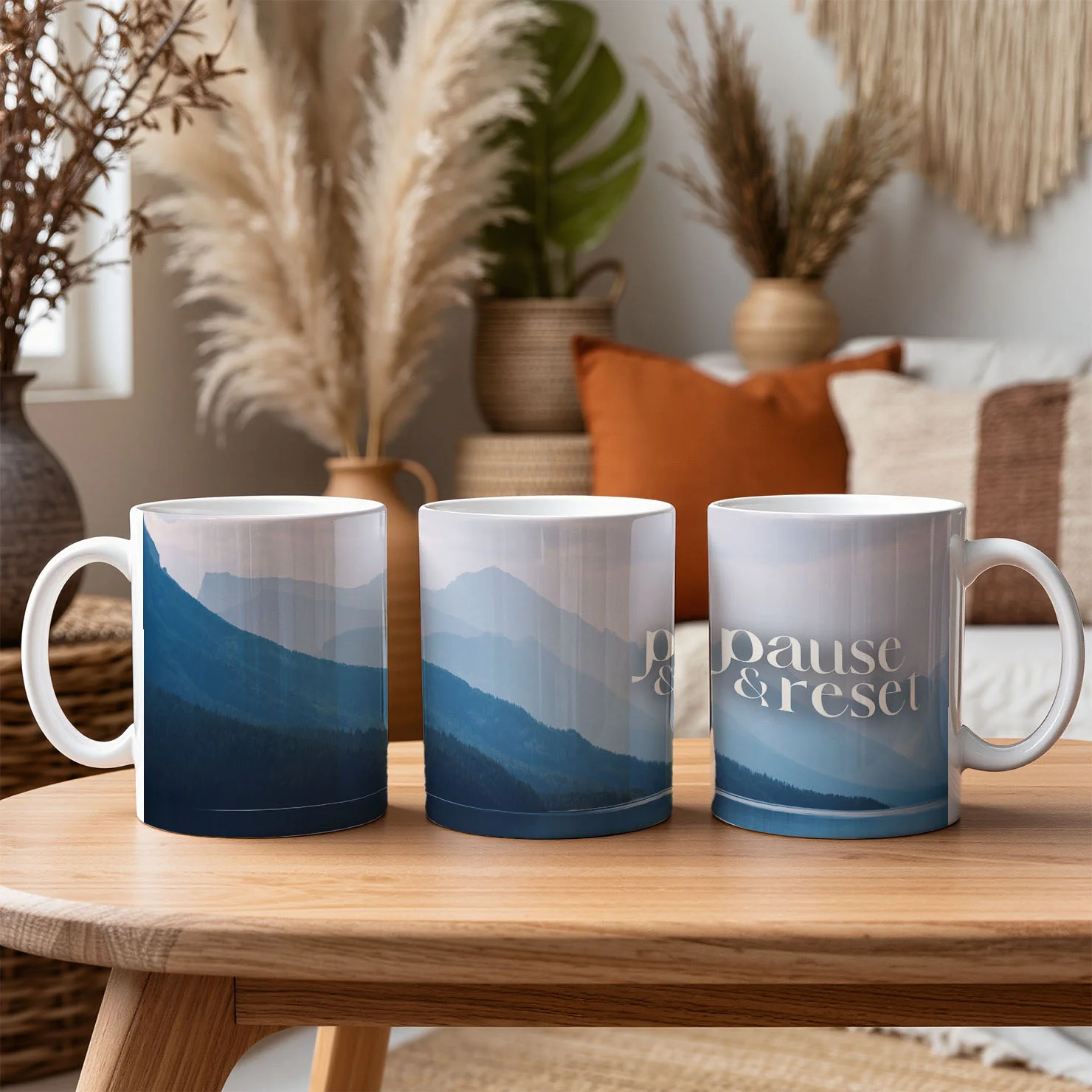 Pause and Reset Mountain Mug