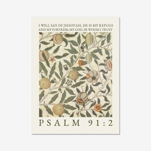 "He Is My Refuge & My Fortress", Chrisitian Scripture Print