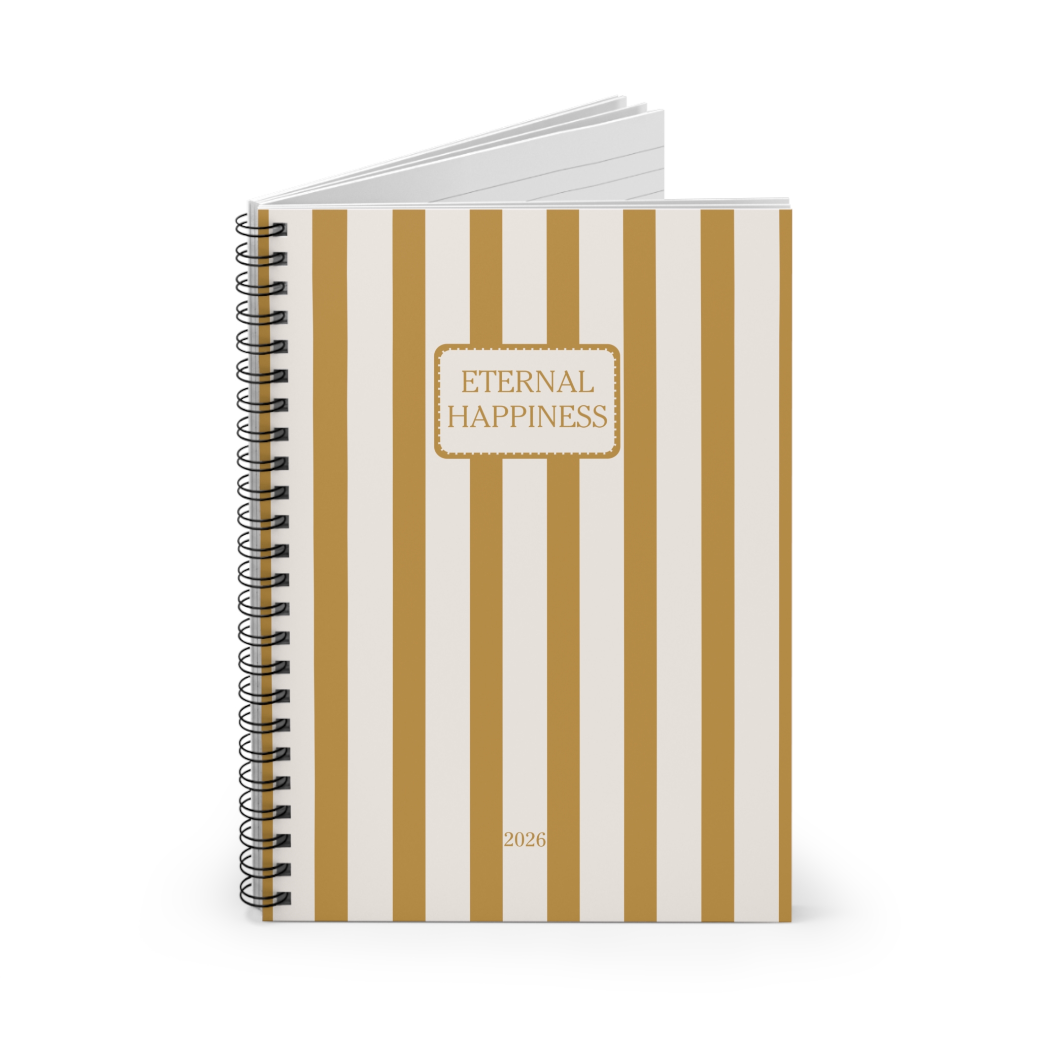 Eternal Happiness 2026 Blue Ochre Spiral Bound Notebook - Image 2