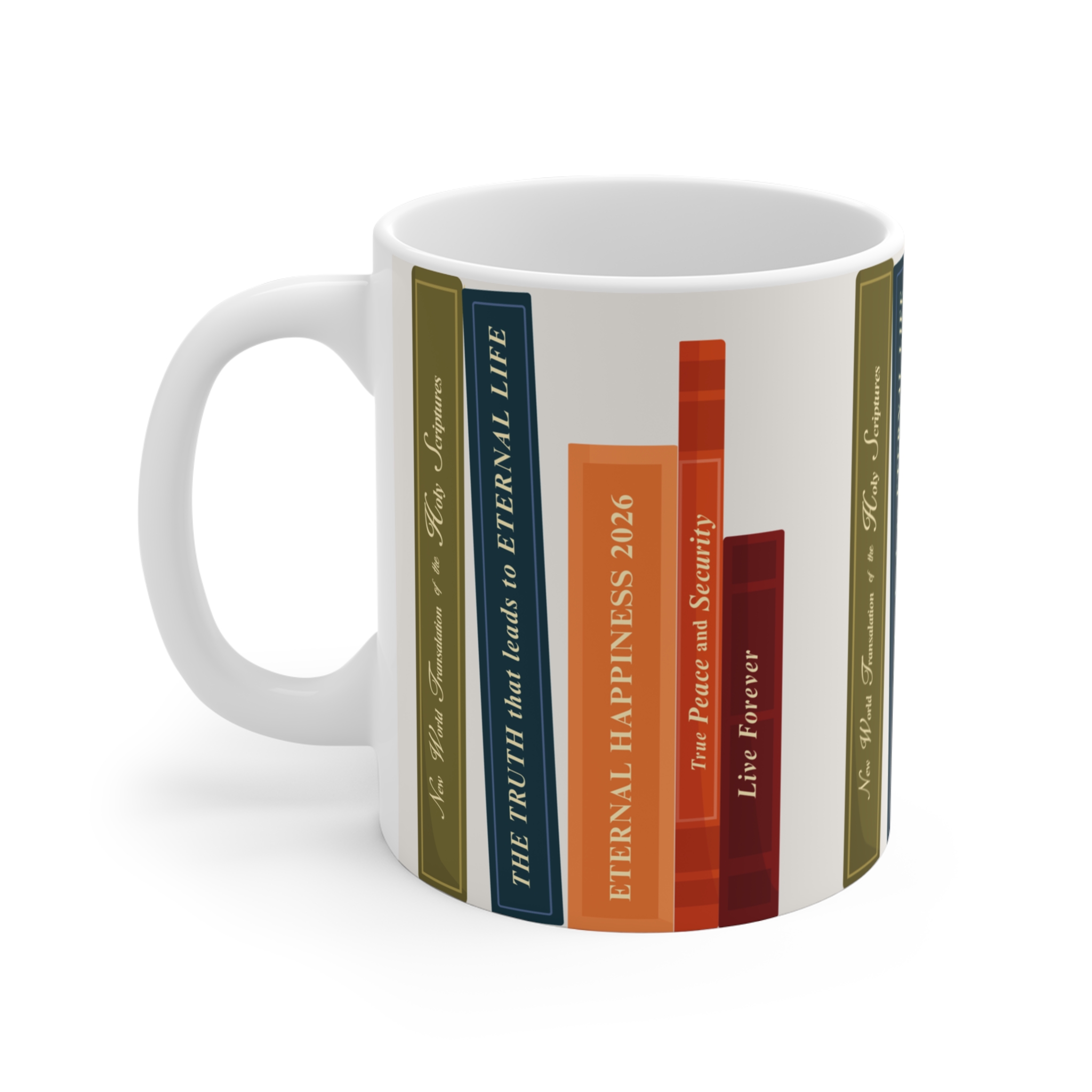 Eternal Happiness 2026 Convention Vintage Book Mug - Image 3