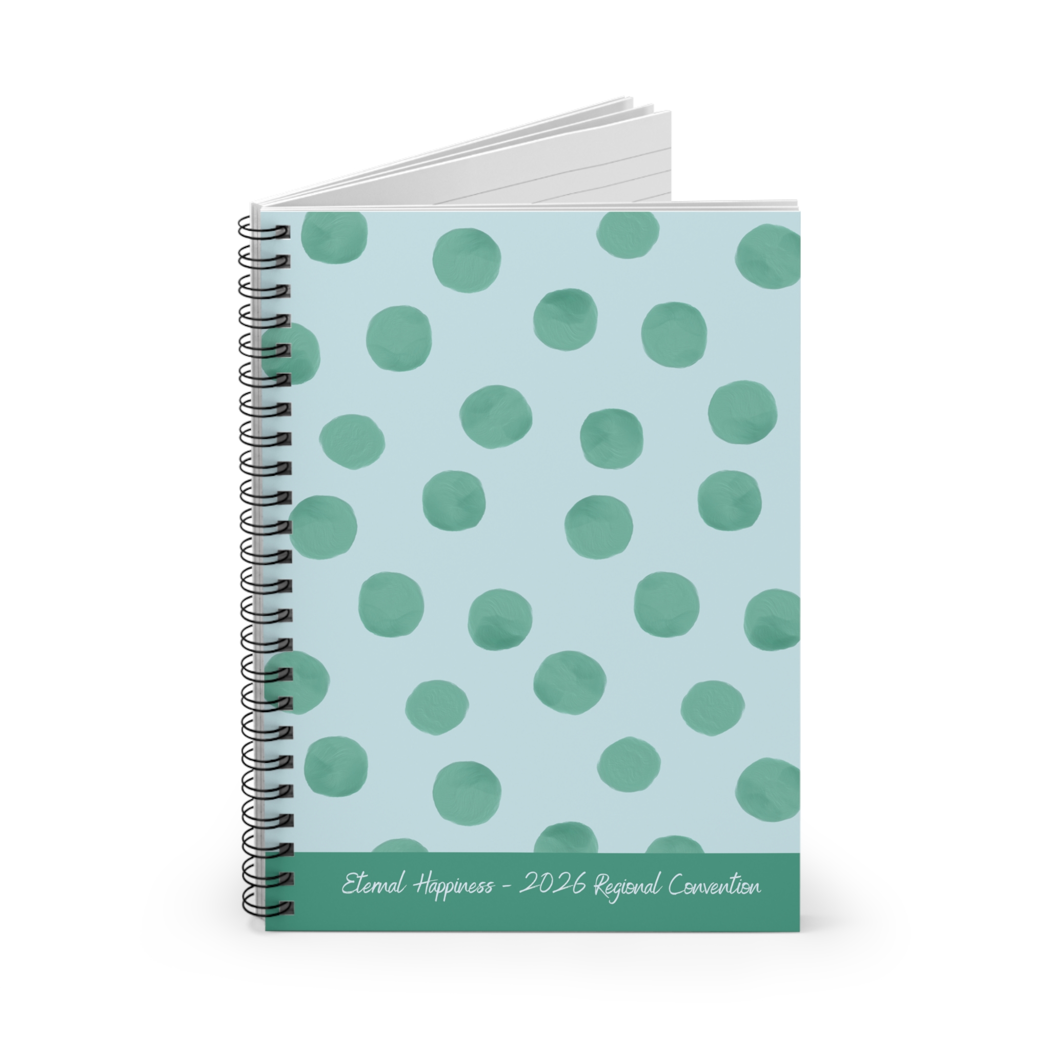 Eternal Happiness 2026 Spiral Bound Soft Green Polka Dot Notebook - Image 3