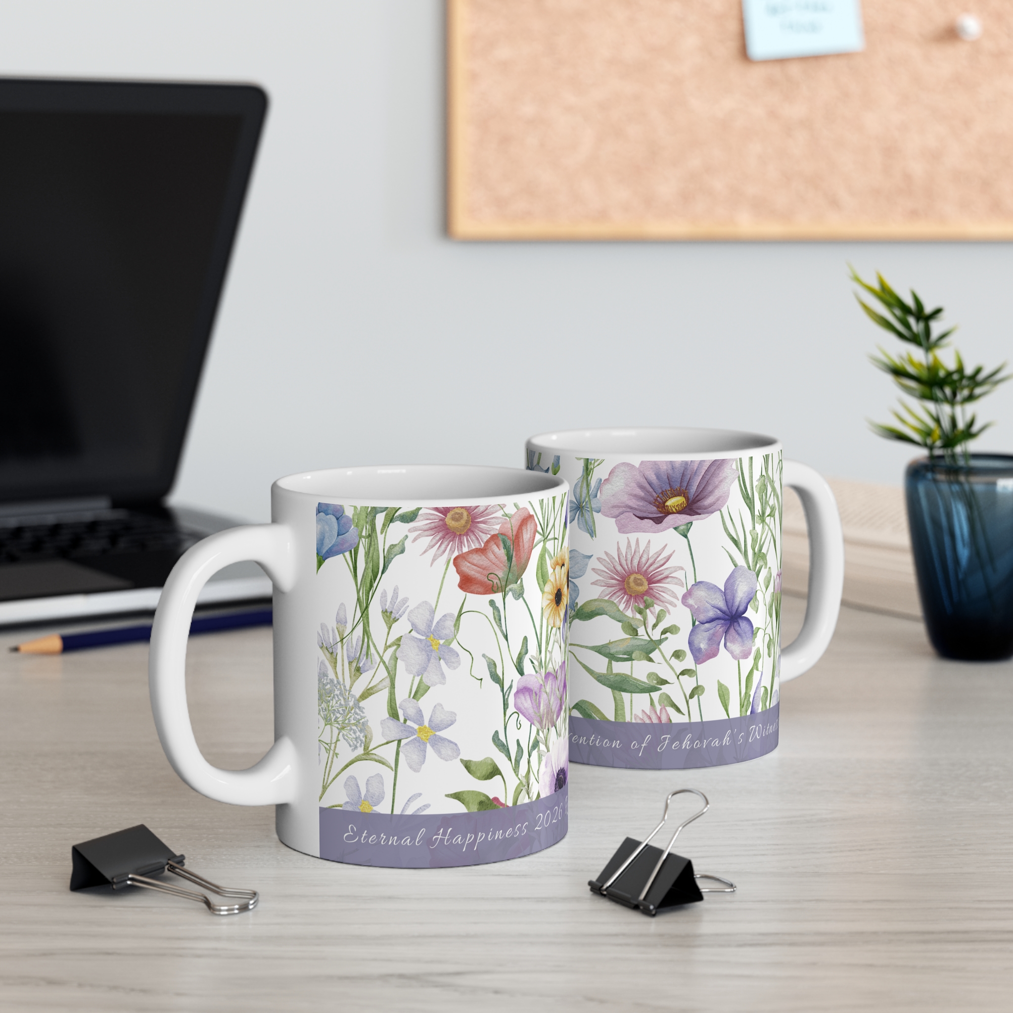Eternal Happiness 2026 Convention Watercolour Floral Mug - Image 2