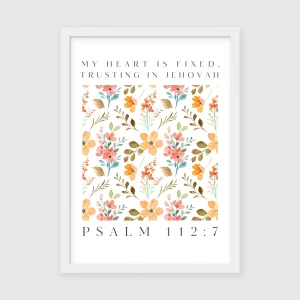 Floral Scripture Wall Art, Trusting In Jehovah, Print