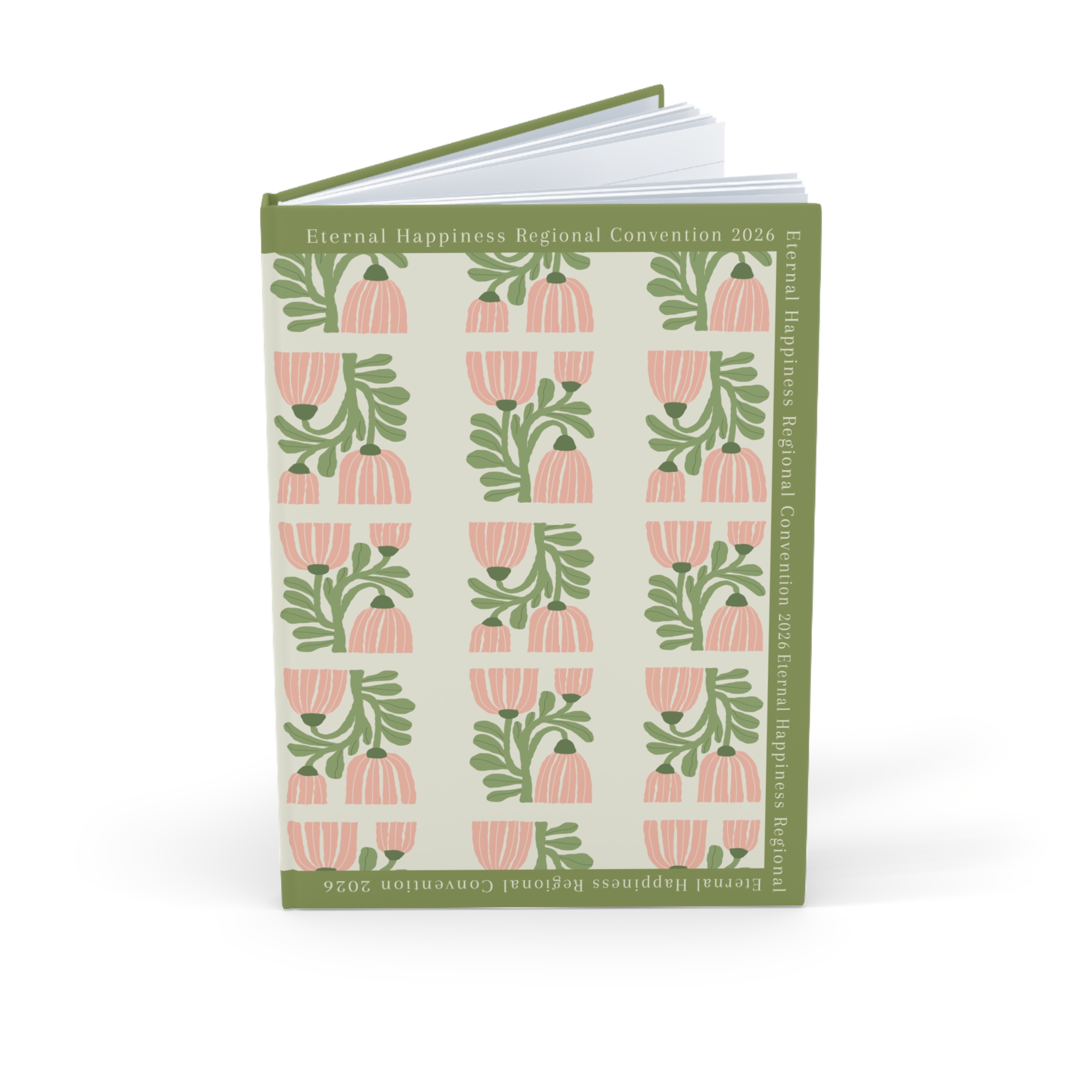 Eternal Happiness 2026 A5 Pink Botanical Hardback Journal - Image 3