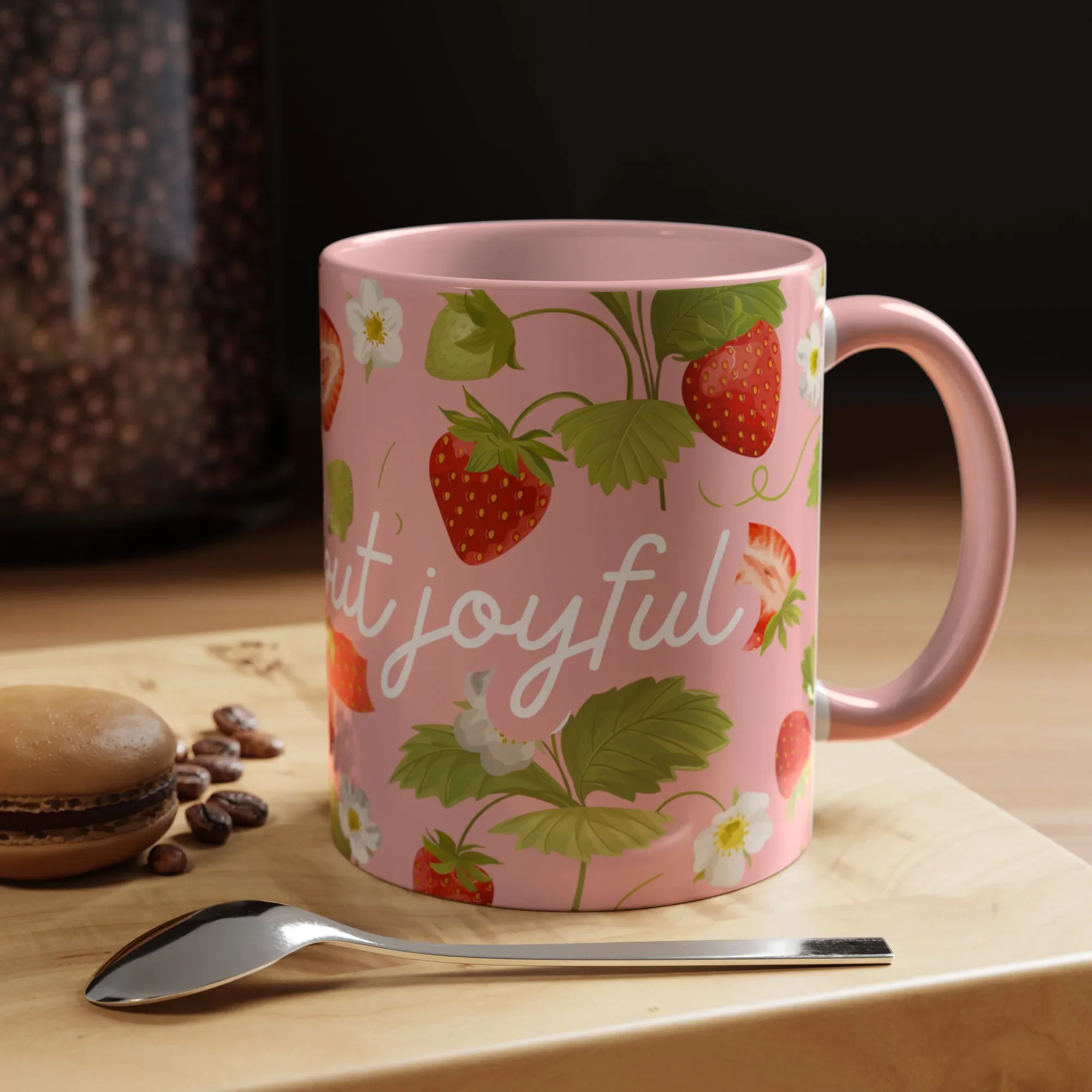 Nothing But Joyful Strawberry Pink Mug