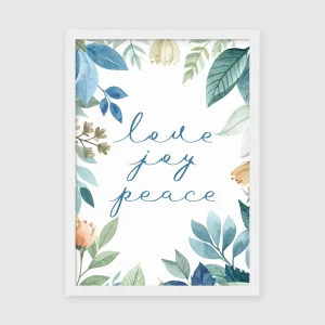 Love Joy Peace Floral Christian Wall Art, Print