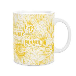 Rejoice in the hope scripture mug
