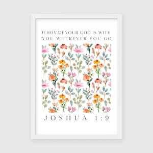 Floral Scripture Wall Art, God Is With You, Print