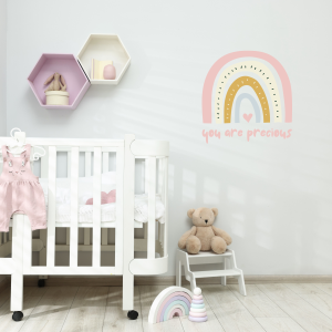 "You Are Precious", Rainbow Wall Sticker – Nursery & Baby Room Decor
