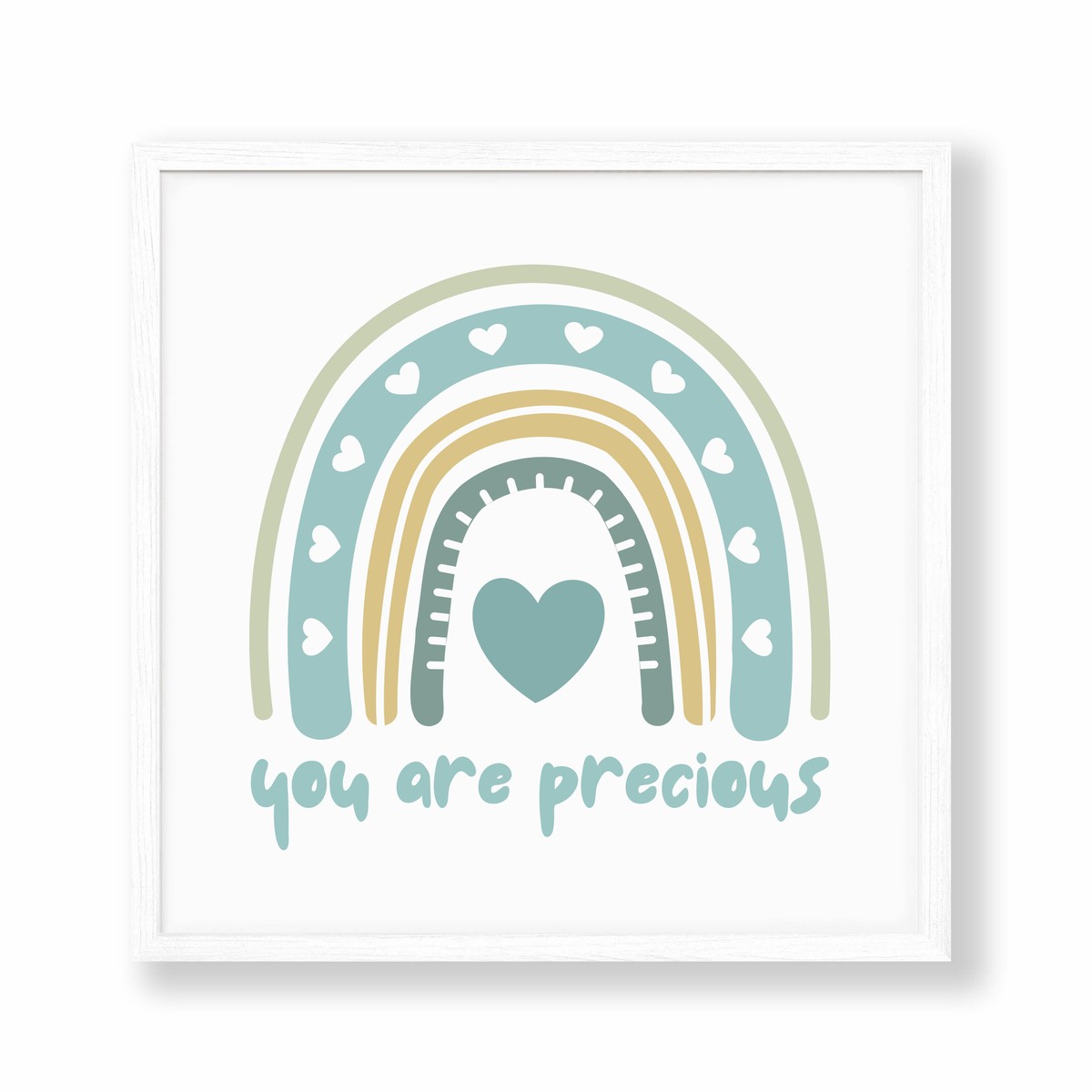 "You Are Precious", Nursery Green Rainbow Print - Image 3