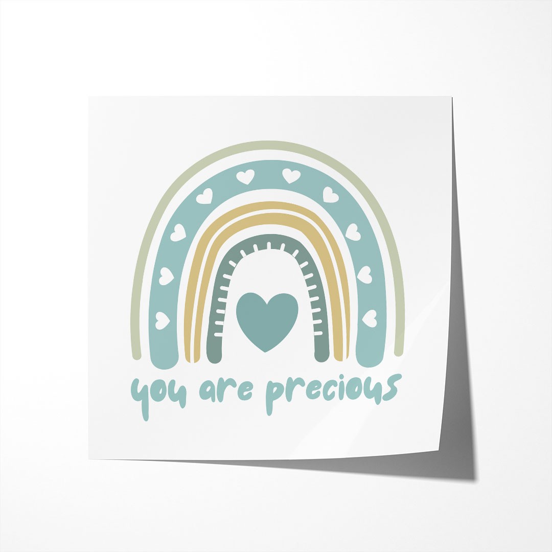 "You Are Precious", Nursery Green Rainbow Print - Image 4