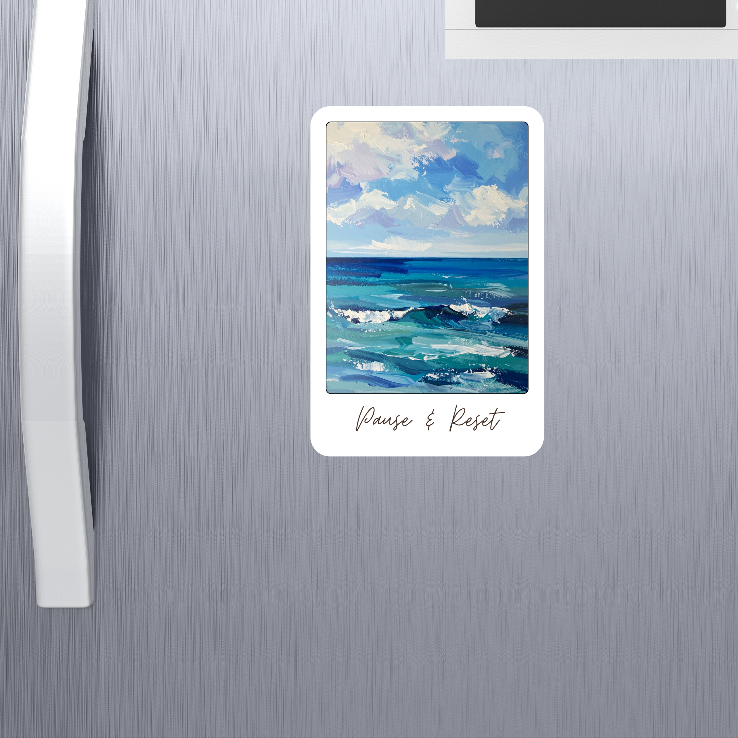 Pause & Reset – Ocean Waves 6x4" Magnet