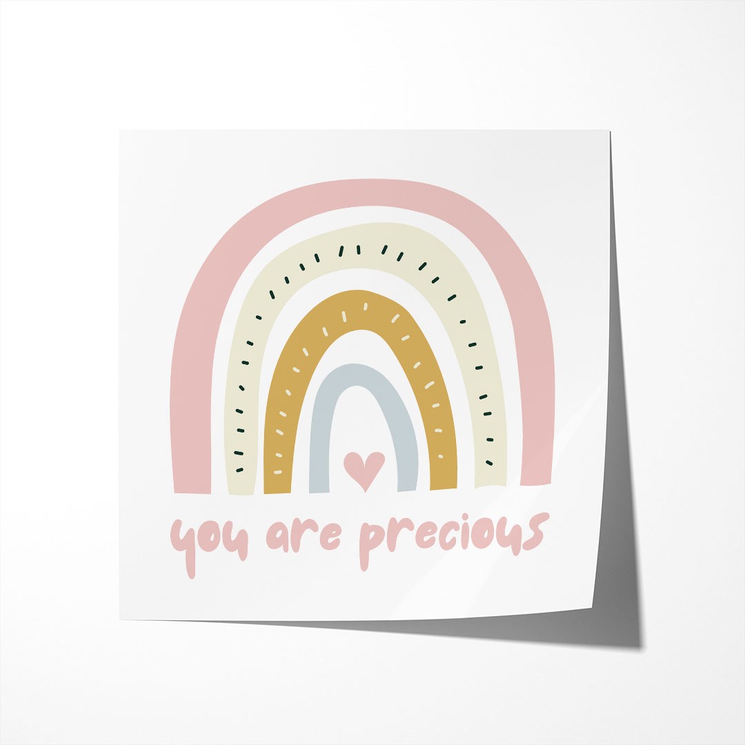 "You Are Precious", Nursery Blush Rainbow Print - Image 3