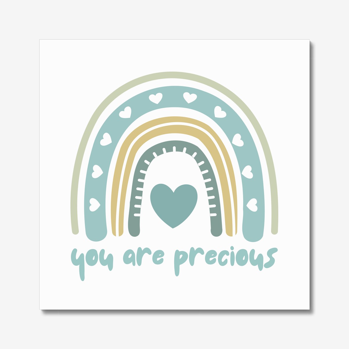 "You Are Precious", Nursery Green Rainbow Print - Image 2